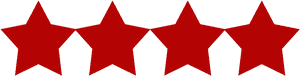 4 Stars Png - 4 Red Stars Png, Transparent Png PNG with transparent background