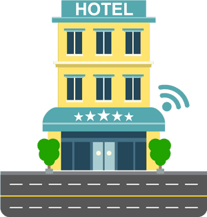 Five Star Hotel Facade Illustration PNG image with transparent background