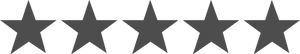 Five Star Rating Blackand Gray PNG Image