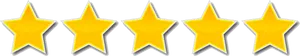 Five Star Rating Golden Graphic PNG Image