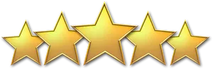 Five Star Rating Golden Graphic PNG Image