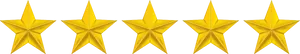 Five Star Rating Golden PNG Image