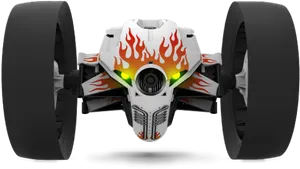 Flame Decorated Futuristic Vehicle PNG Image