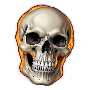 Flame-engulfed Skull Design Png 06252024 PNG Image