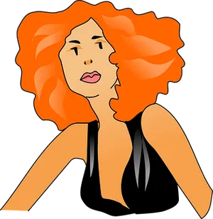 Flame Haired Animated Beauty PNG Image