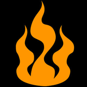 Flame Icon Simple Black Background PNG image with transparent background