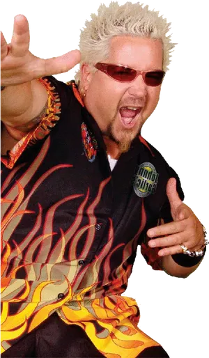 Flame Shirt Man Gesture PNG Image