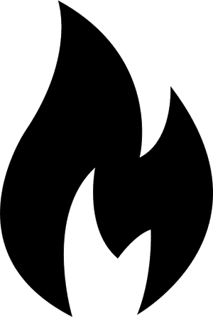 Flame Silhouette Icon PNG image with transparent background