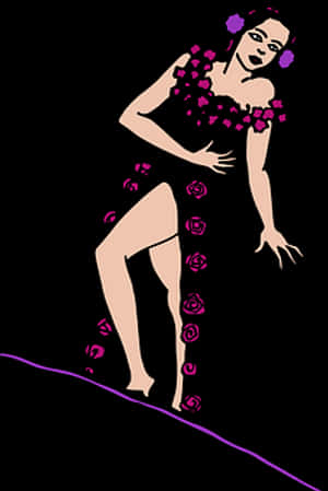 Flamenco Dancer Silhouette PNG image with transparent background