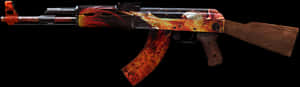 Flaming A K47 Firestorm Design PNG