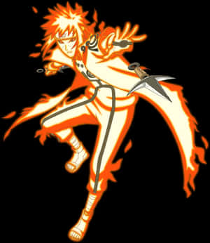 Flaming_ Anime_ Character_ Art PNG image with transparent background