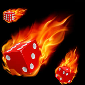 Flaming Dice Artwork PNG image with transparent background