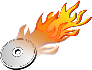 Flaming Disc Graphic PNG image with transparent background