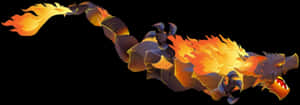 Flaming Dragon Artwork PNG image with transparent background
