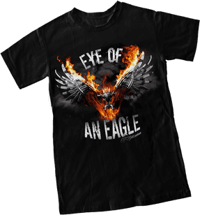 Flaming Eagle Graphic T Shirt Design PNG image with transparent background