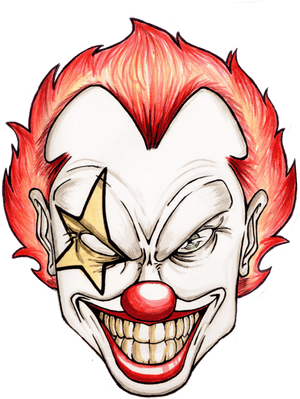 Evil Clown Vector - Scary Clown Drawings In Pencil PNG image with transparent background