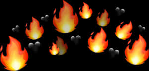Flaming_ Hearts_ Pattern PNG image with transparent background