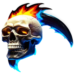 Flaming Horror Skull Png Efg59 PNG Image