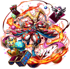 Flaming Jesterand Companions PNG image with transparent background