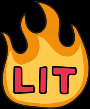 Flaming L I T Graphic PNG image with transparent background