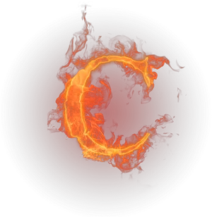 Flaming Letter C PNG Image