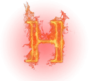 Flaming_ Letter_ H PNG Image