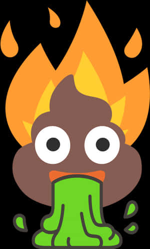 Flaming Poop Emoji PNG image with transparent background