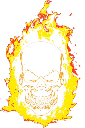Flaming_ Skull_ Artwork PNG image with transparent background