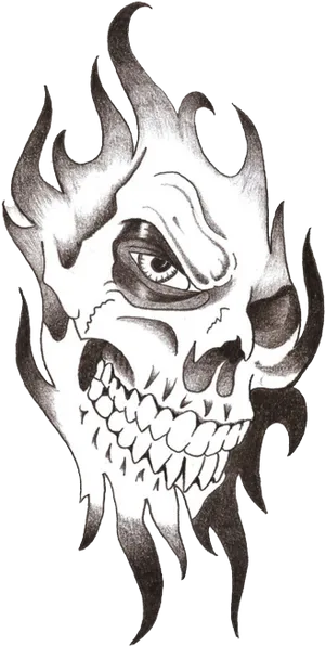 Flaming_ Skull_ Artwork.png PNG Image