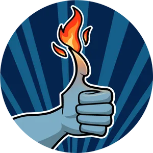 Flaming_ Thumb_ Up_ Vector PNG Image