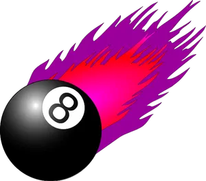 Flaming8 Ball Graphic PNG Image