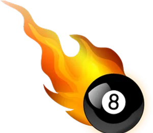 Flaming8 Ball Pool Icon PNG Image