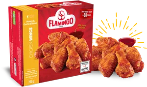 Flamingo Honey Garlic Chicken Wings Packaging PNG Image