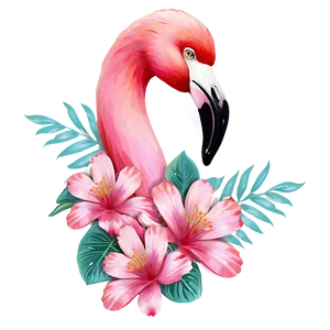 Flamingo With Floral Decor Png 48 PNG Image