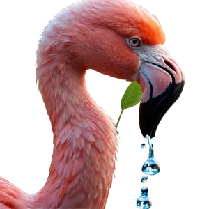 Flamingo With Water Droplets Png 46 PNG Image