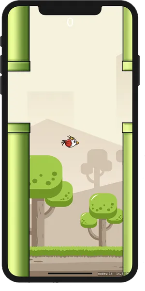 Flappy Bird Gameplay Screenshot PNG Image