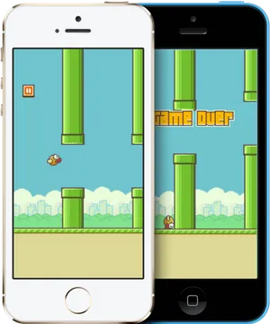 Flappy Bird Gameplayand Game Over Screenshots PNG Image