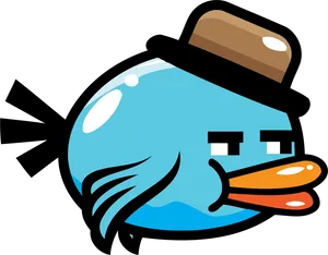 Flappy Bird_ Gentleman_ Character PNG Image