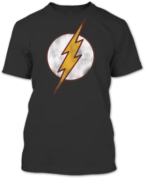 Flash Logo Black T Shirt PNG Image