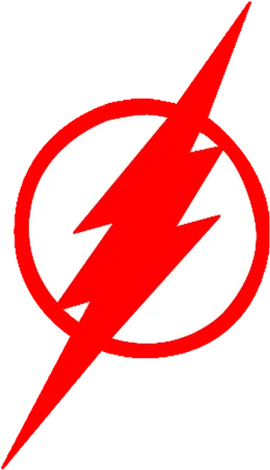 Flash Symbol Iconic Redand White PNG Image