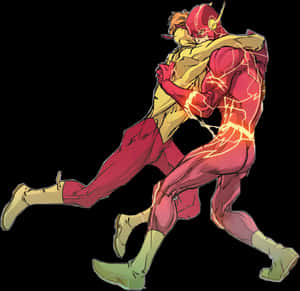 Transparent Kid Flash Png - Flash And Kid Flash Hug, Png Download PNG image with transparent background