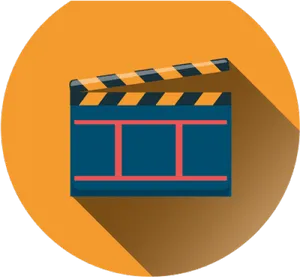 Flat Design Clapperboard Icon PNG Image