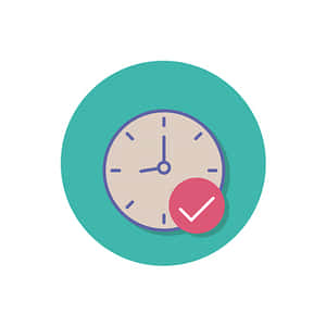 Flat Design Clock Icon PNG image with transparent background