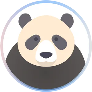 Flat Design Panda Icon PNG Image