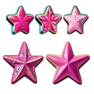 Flat Pink Stars Png Vbs PNG Image