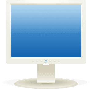Flat Screen Computer Monitor Vector PNG image with transparent background