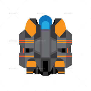 Flat Sprites By Mii Design Graphicriver Ⓒ - Flat Vector Starship Sprites Shooter, HD Png Download PNG image with transparent background