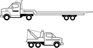 Flatbedand Wrecker Tow Trucks Vector PNG Image