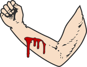 Transparent Blood Cut Png - Bloody Arm Cartoon, Png Download PNG