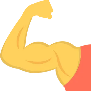 Flexed Bicep Emoji Illustration PNG Image